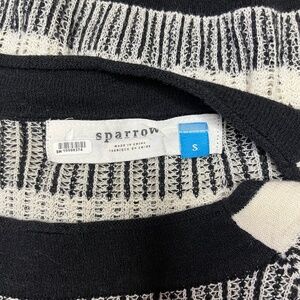 Sparrow Black & Cream Striped Knit Sweater – Size S (Anthropologie)
